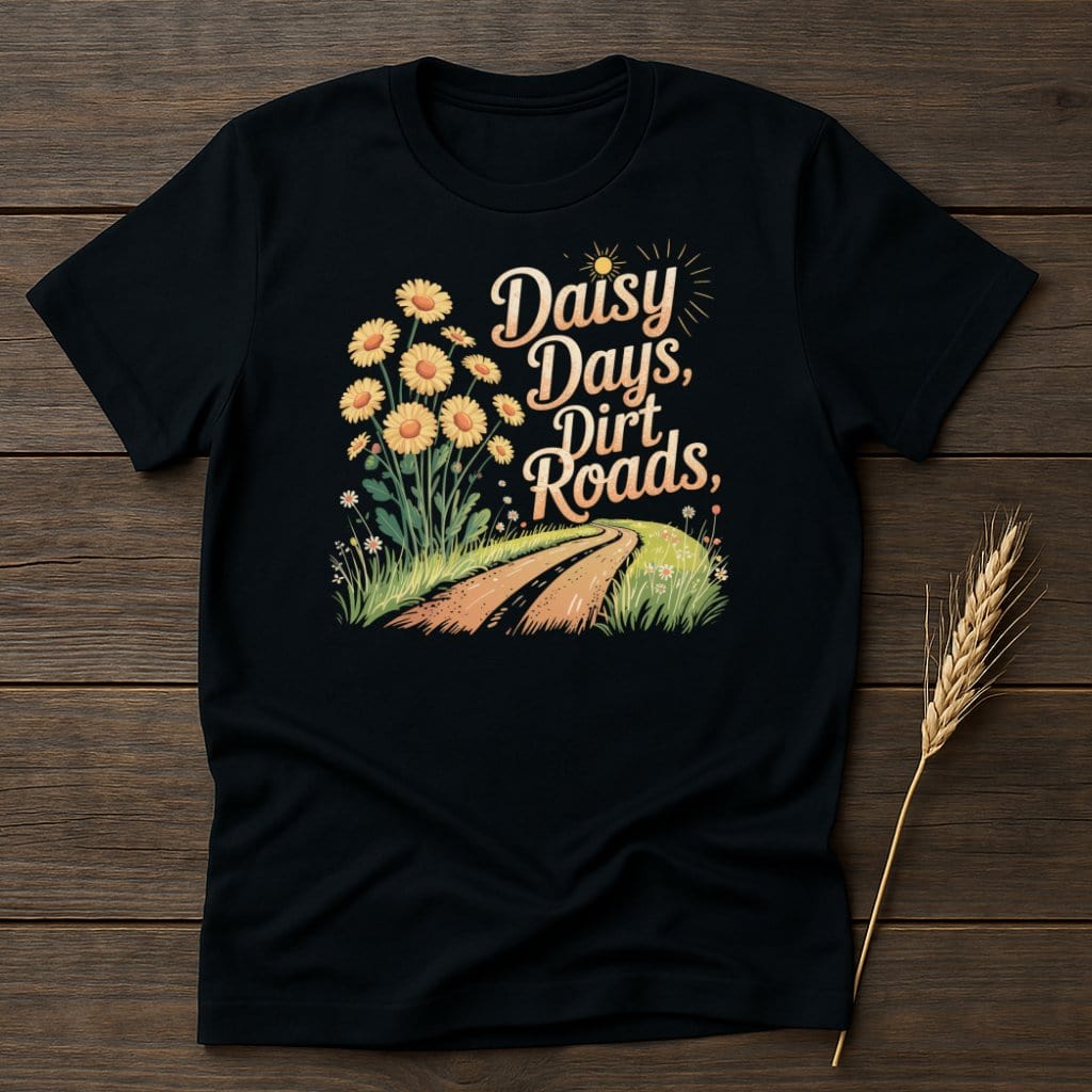 MyDesigns Physical Item S / Black Daisy Days Dirt Roads T-Shirt