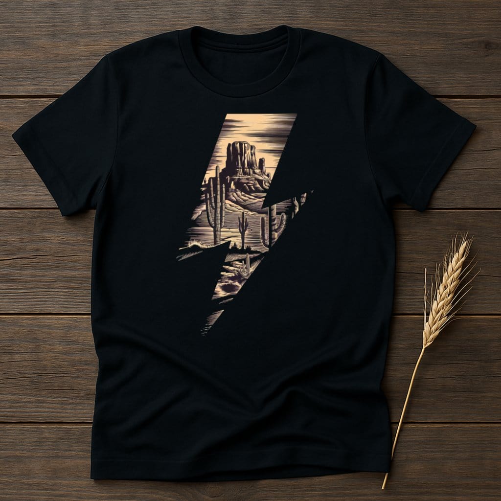 MyDesigns Physical Item S / Black Desert Lightning Bolt T-Shirts
