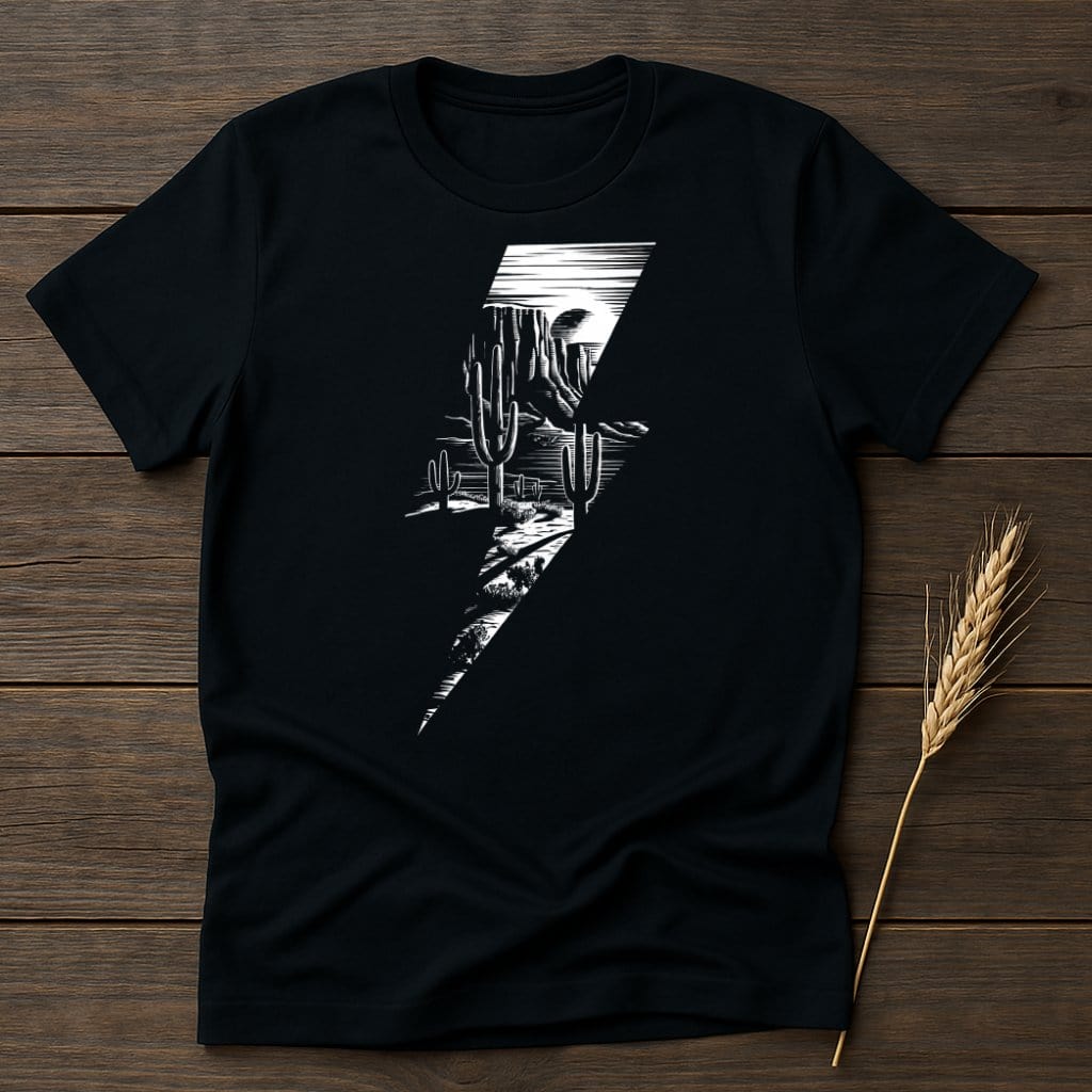MyDesigns Physical Item S / Black Desert Lightning Bolt T-Shirts