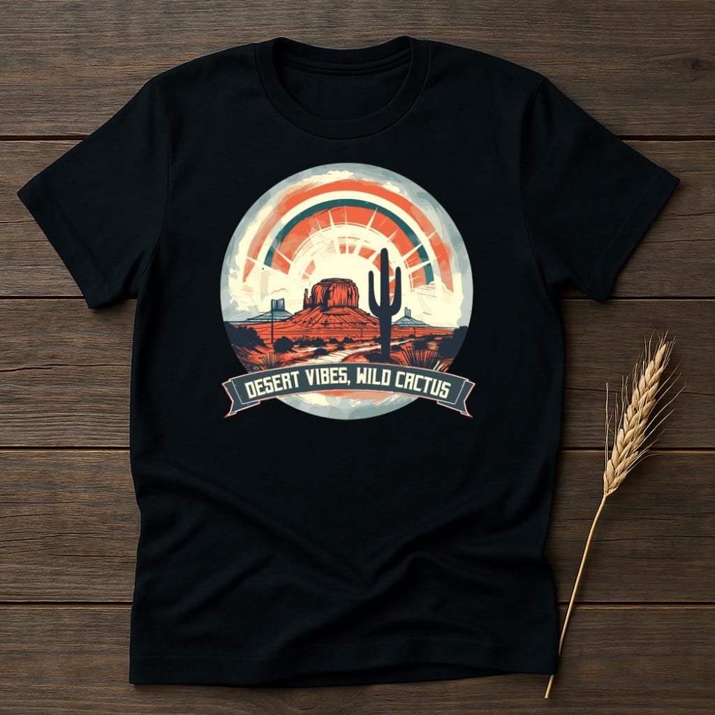 MyDesigns Physical Item S / Black Desert Vibes Wild Cactus T-Shirt