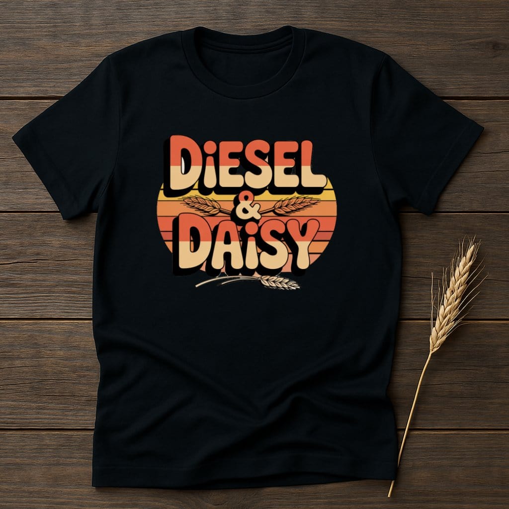 MyDesigns Physical Item S / Black Diesel & Daisy Retro T-Shirts