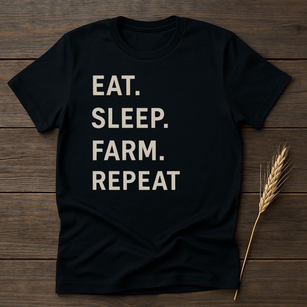 MyDesigns Physical Item S / Black Eat Sleep Farm Repeat T-Shirt