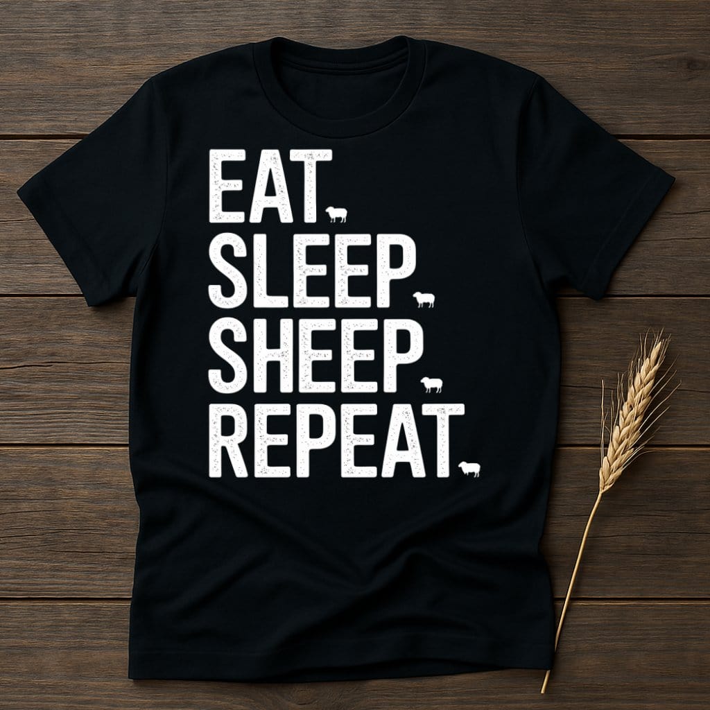 MyDesigns Physical Item S / Black Eat Sleep Sheep Repeat T-Shirt