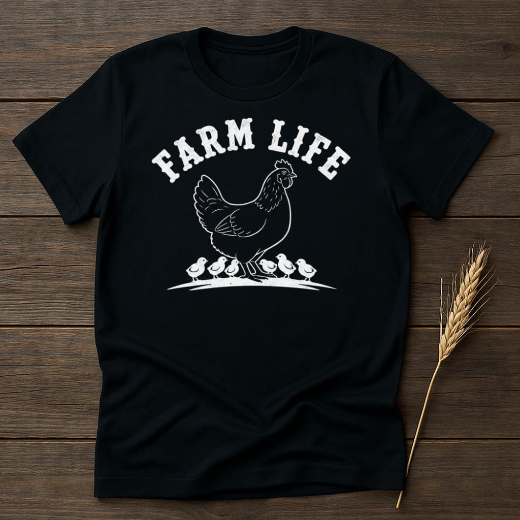 MyDesigns Physical Item S / Black Farm Life Chicken T-Shirt