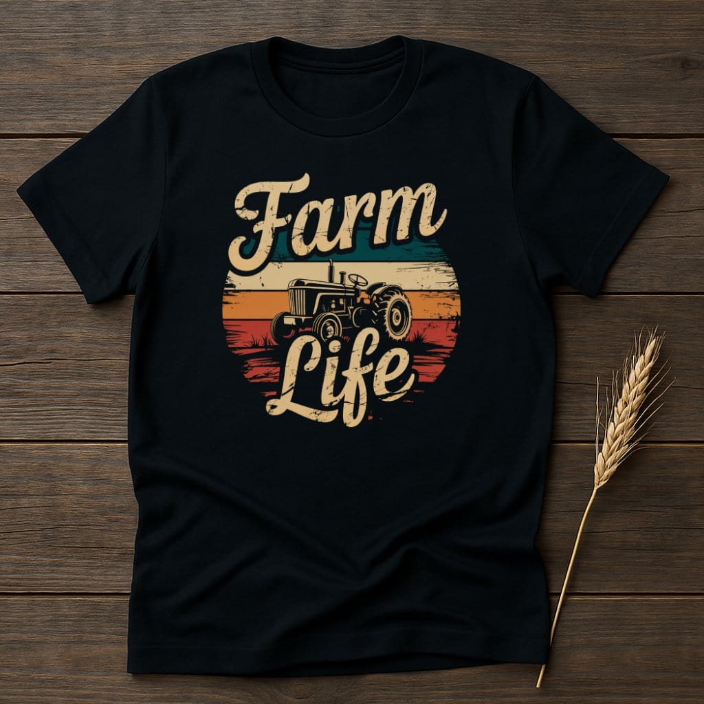 MyDesigns Physical Item S / Black Farm Life Retro T-Shirts