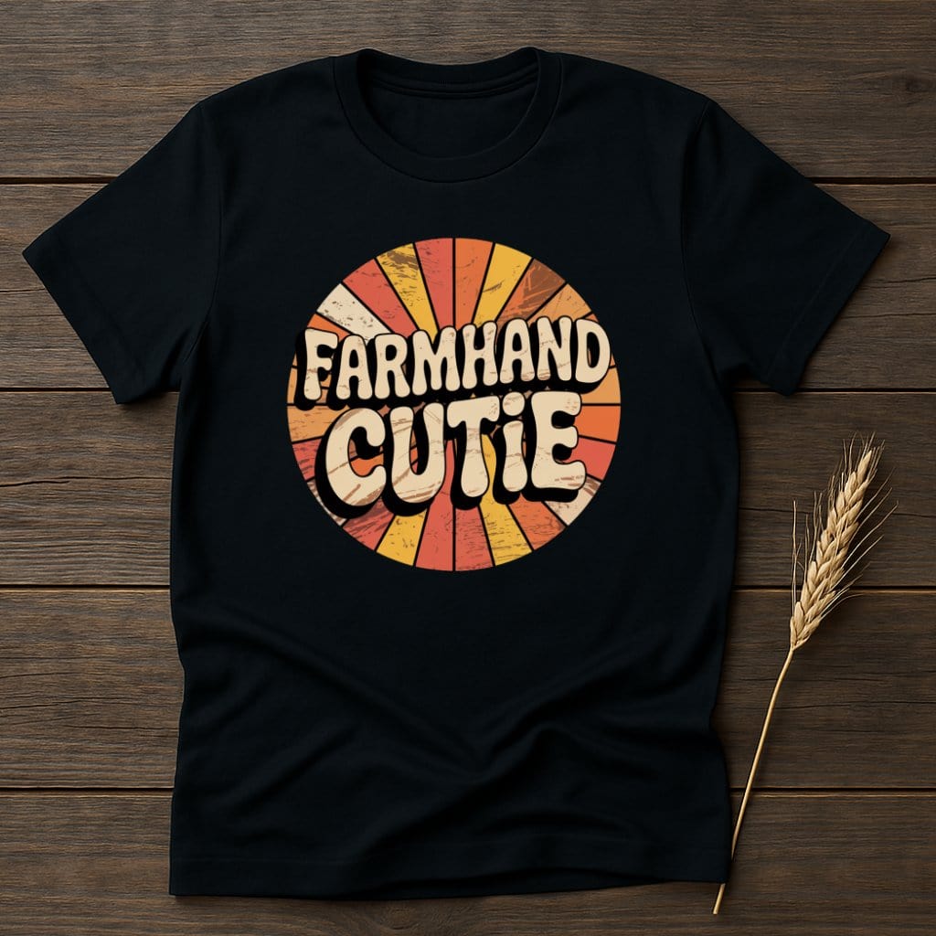 MyDesigns Physical Item S / Black Farmhand Cutie Retro T-Shirts