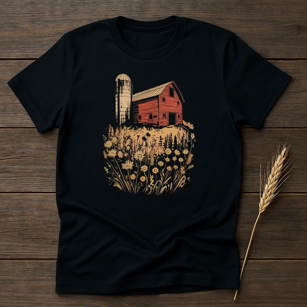 MyDesigns Physical Item S / Black Farmhouse Barn T-Shirt
