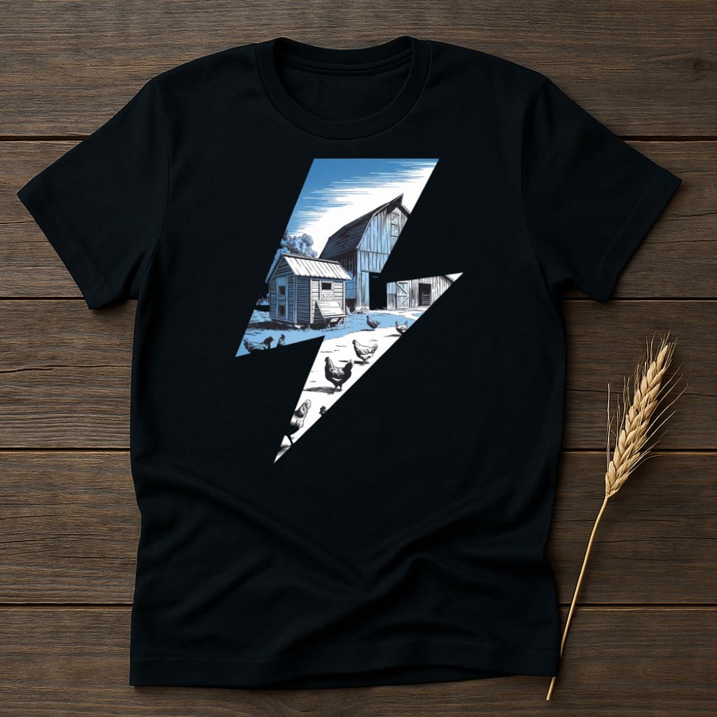 MyDesigns Physical Item S / Black Farmhouse Lightning T-Shirts