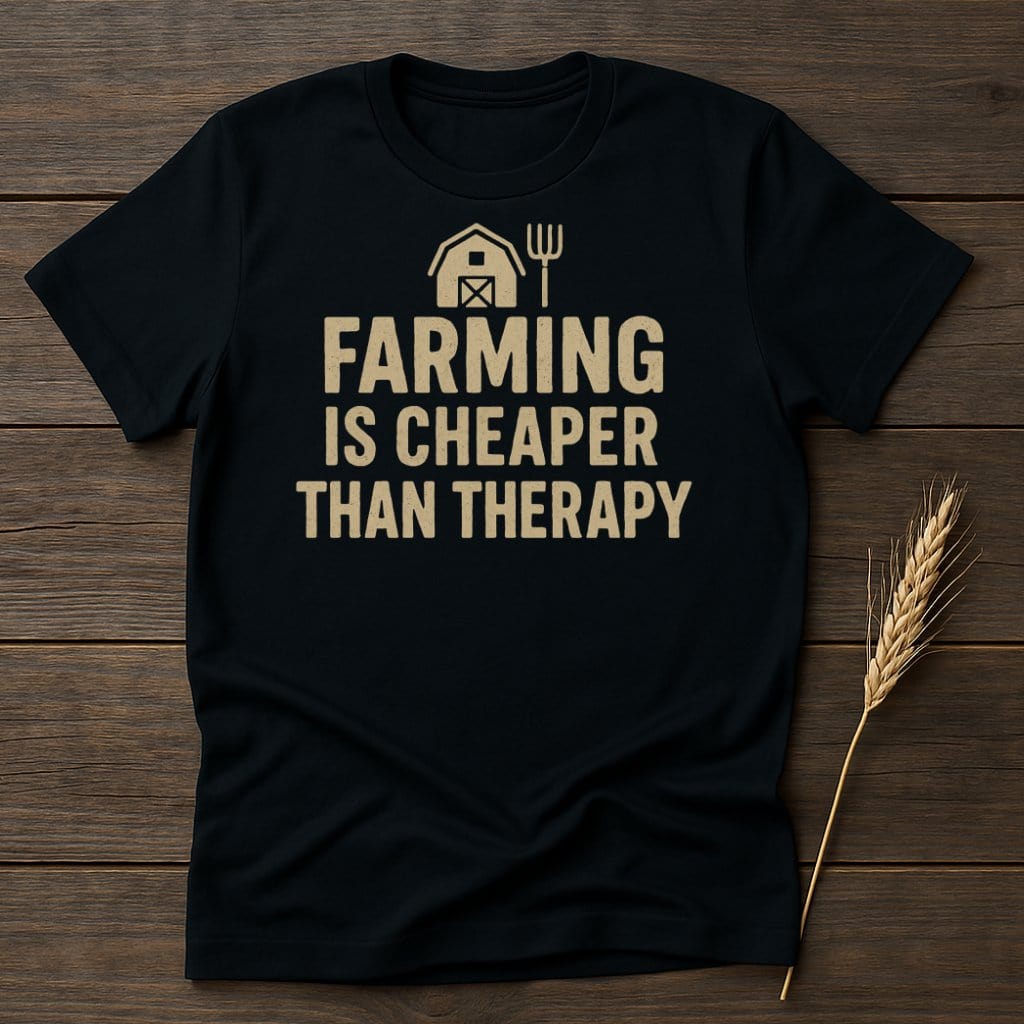 MyDesigns Physical Item S / Black Farming Is Cheaper Than Therapy T-Shirt