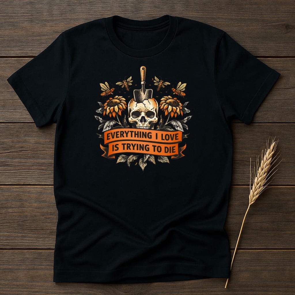MyDesigns Physical Item S / Black Flowers And Death T-Shirt