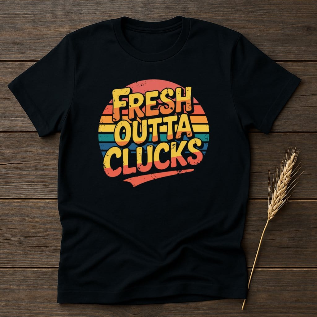MyDesigns Physical Item S / Black Fresh Outta Clucks Retro T-Shirts