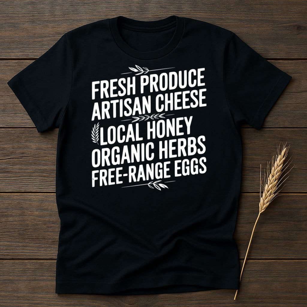 MyDesigns Physical Item S / Black Fresh Produce Artisan Cheese Design T-Shirts
