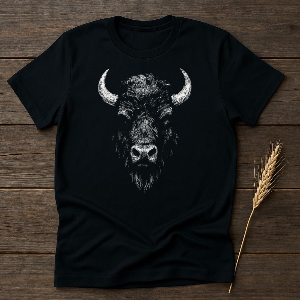 MyDesigns Physical Item S / Black Ghostly Bison T-Shirt
