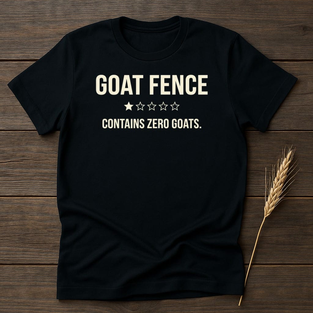 MyDesigns Physical Item S / Black Goat Fence Rating T-Shirt