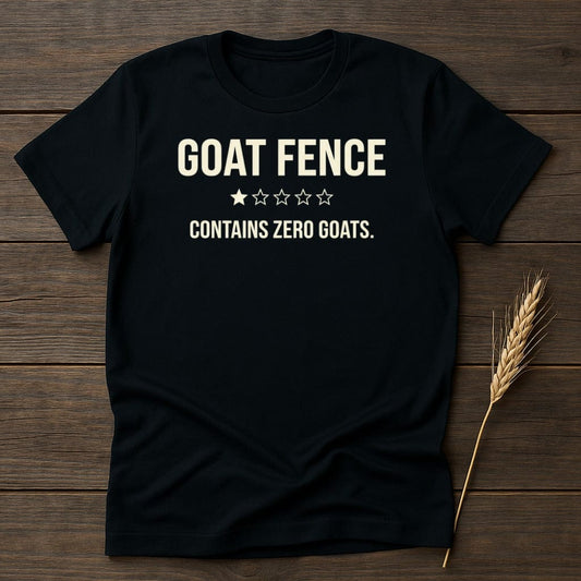 MyDesigns Physical Item S / Black Goat Fence Rating T-Shirt