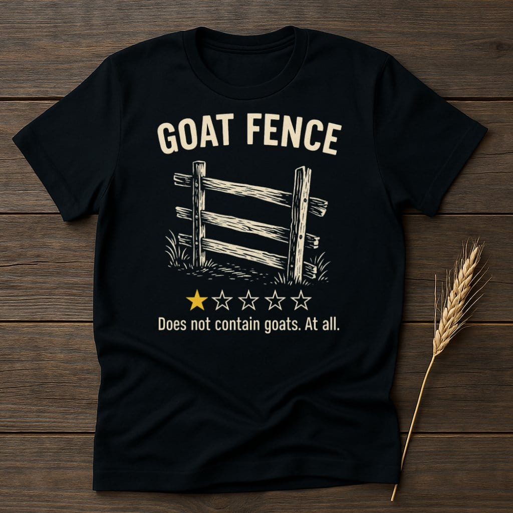 MyDesigns Physical Item S / Black Goat Fence Review T-Shirt
