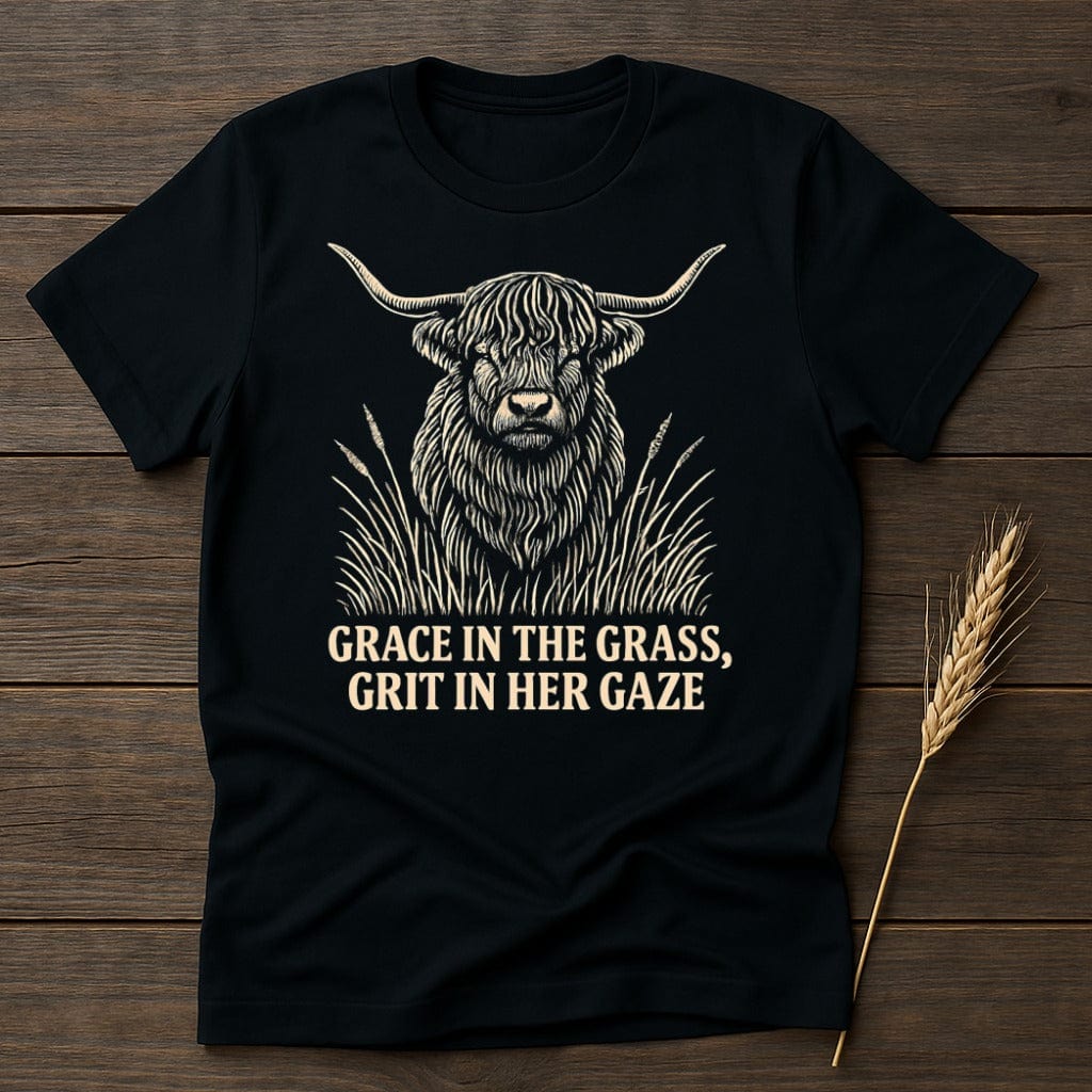 MyDesigns Physical Item S / Black Grace In The Grass Grit In Her Gaze T-Shirt