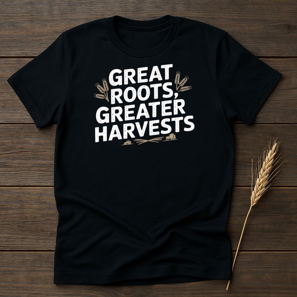 MyDesigns Physical Item S / Black Great Roots Greater Harvests T-Shirt