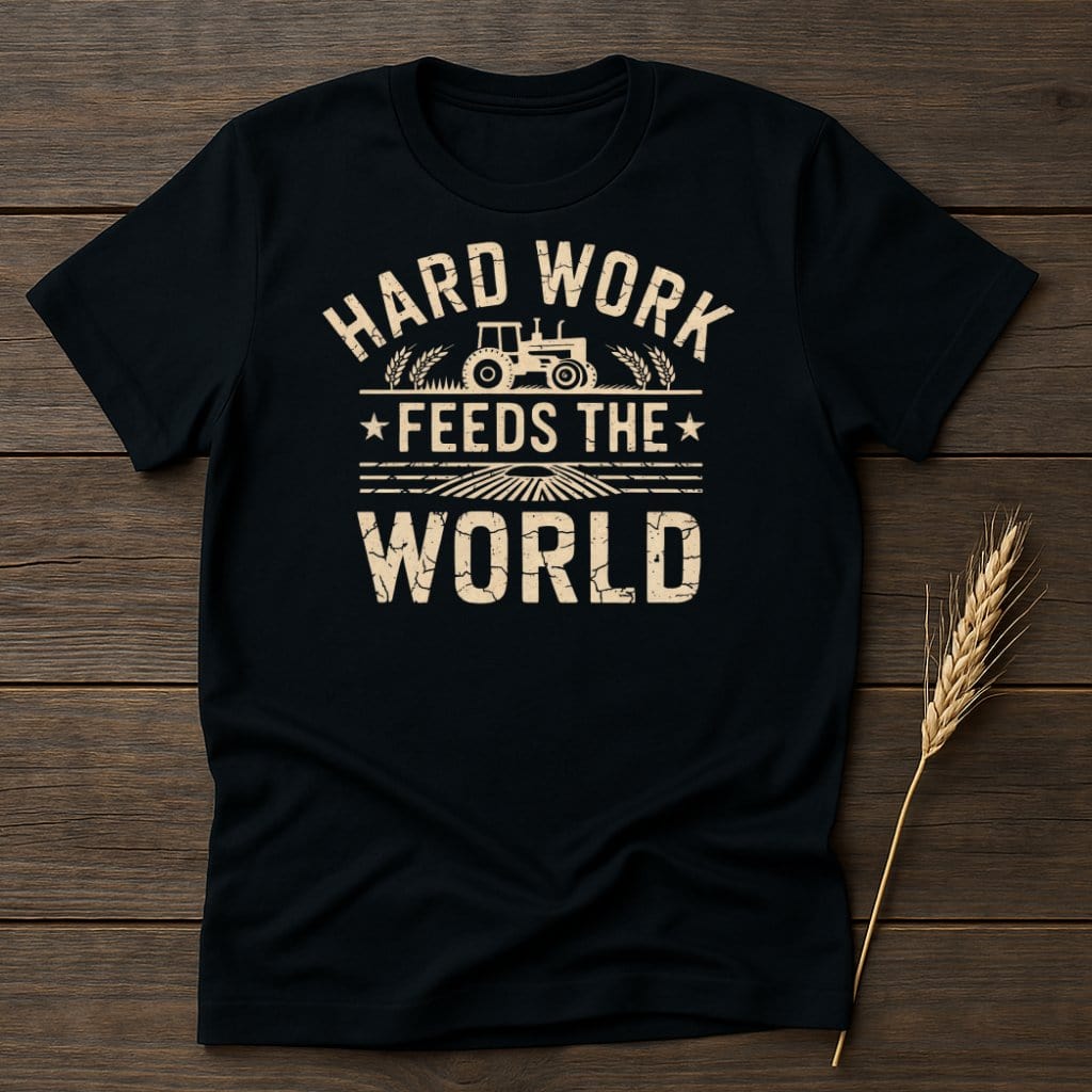 MyDesigns Physical Item S / Black Hard Work Feeds The World T-Shirt