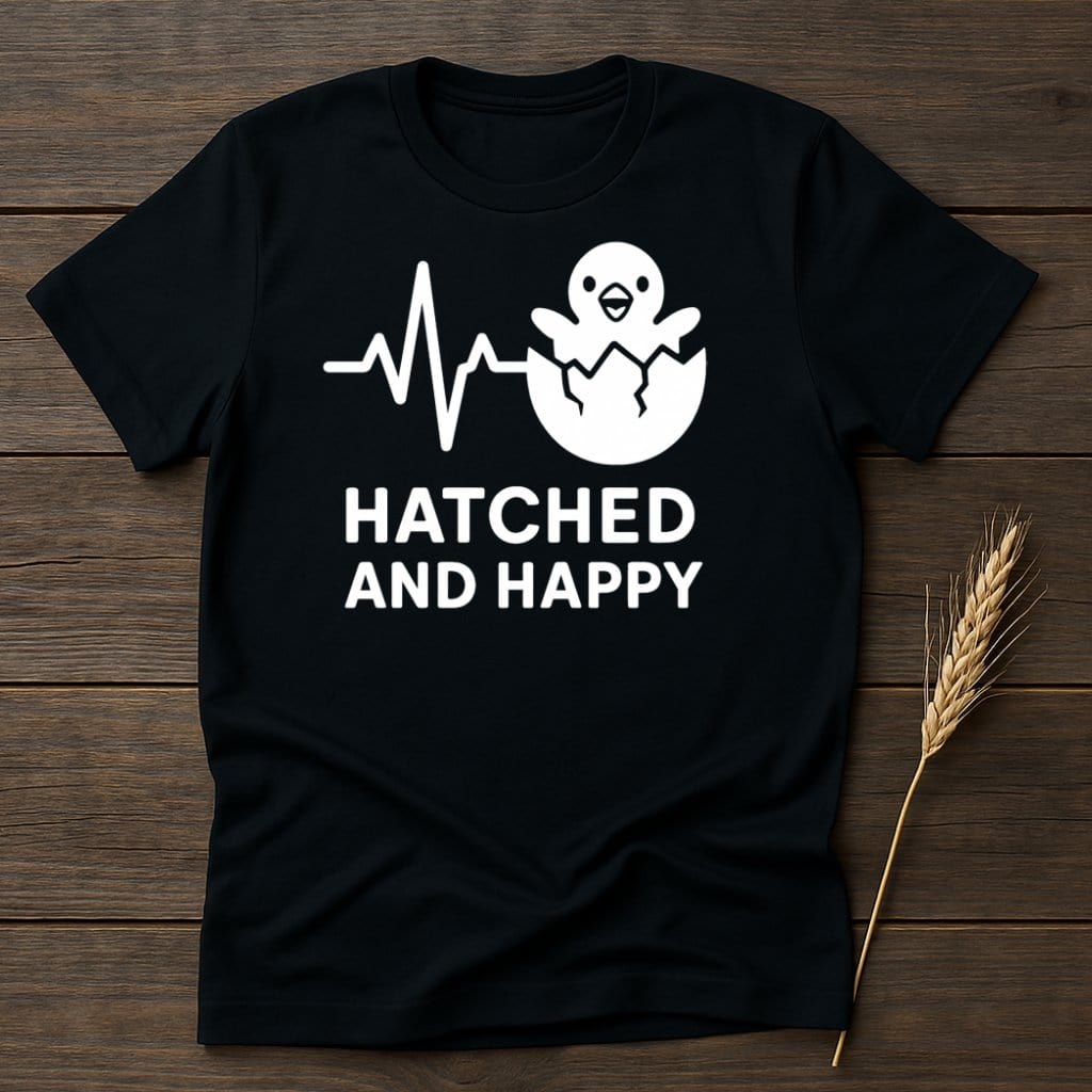MyDesigns Physical Item S / Black Hatched and Happy T-Shirts