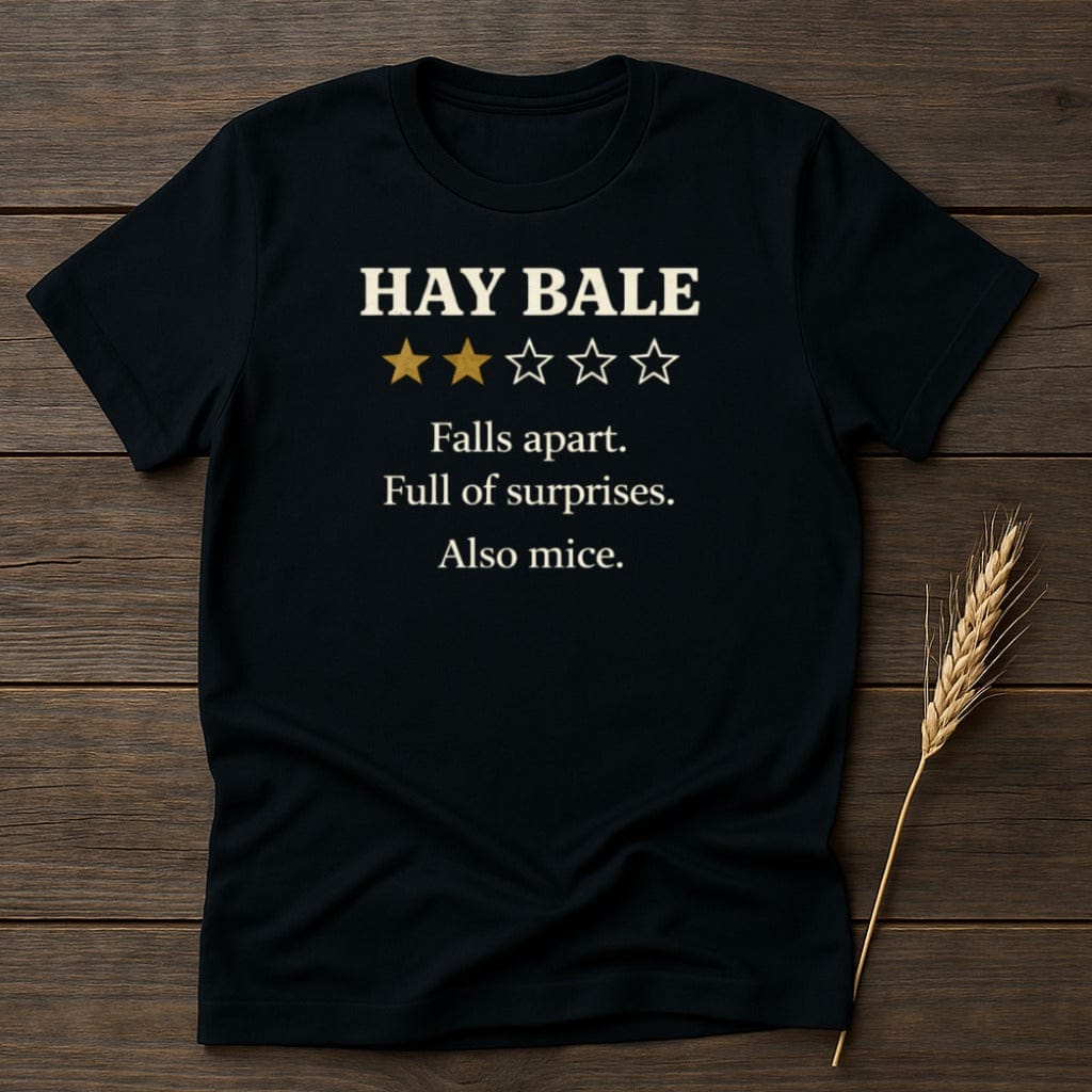 MyDesigns Physical Item S / Black Hay Bale Two Stars T-Shirt