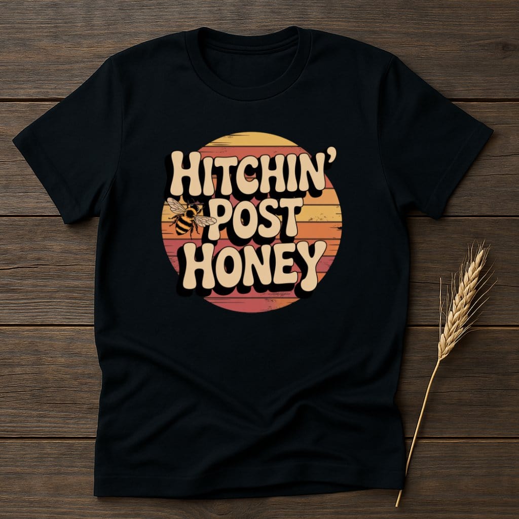 MyDesigns Physical Item S / Black Hitchin Post Honey Retro T-Shirts