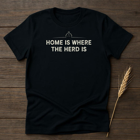 MyDesigns Physical Item S / Black Home Is Where The Herd Is T-Shirt