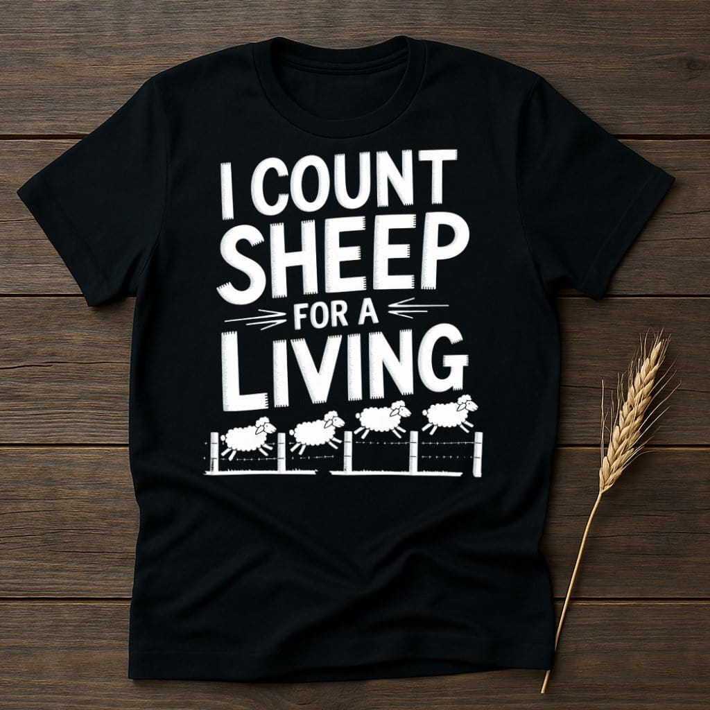 MyDesigns Physical Item S / Black I count sheep for a living T-Shirt
