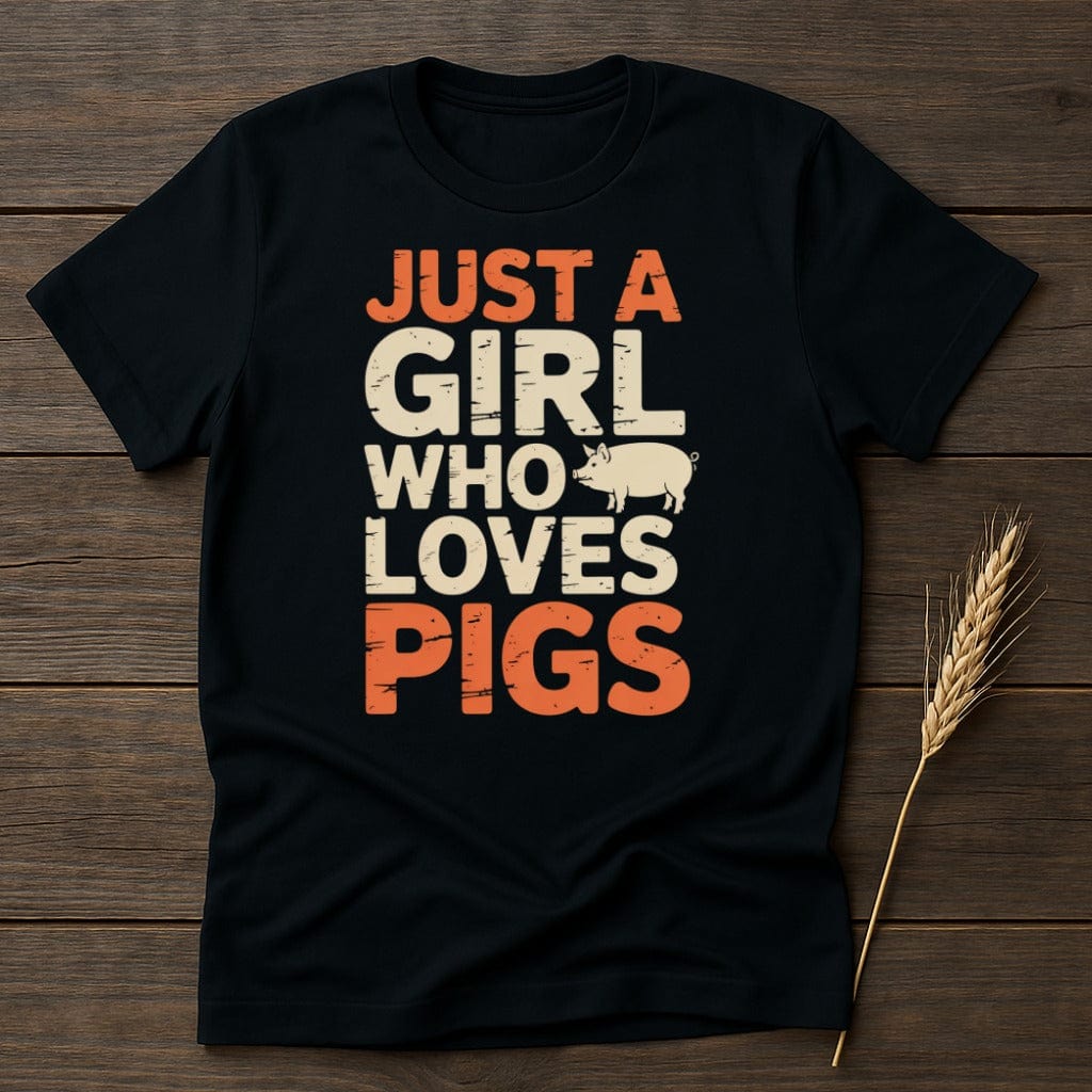 MyDesigns Physical Item S / Black Just a Girl Who Loves Pigs Shirt