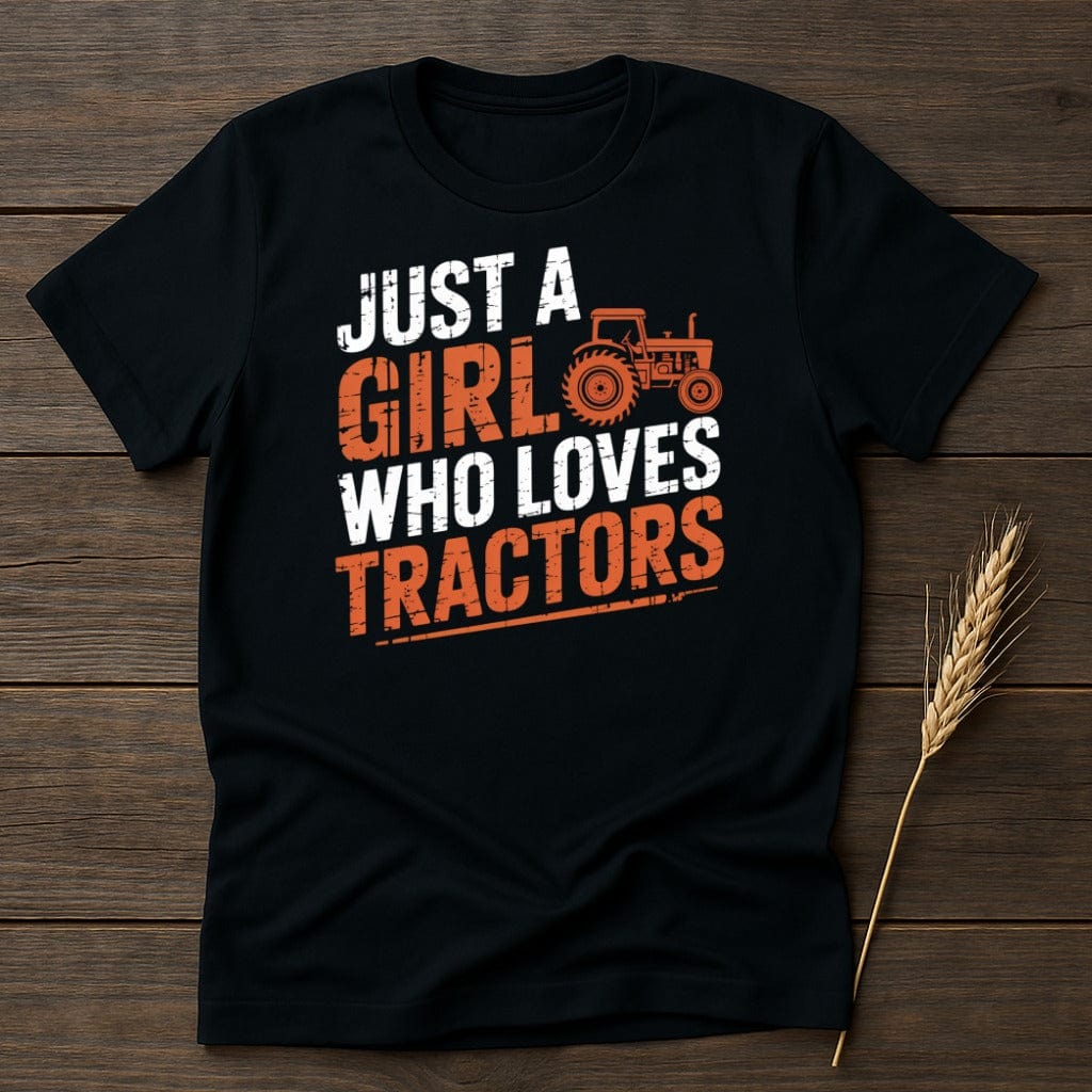 MyDesigns Physical Item S / Black Just A Girl Who Loves Tractors T-Shirt