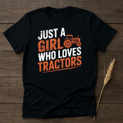 MyDesigns Physical Item S / Black Just A Girl Who Loves Tractors T-Shirt