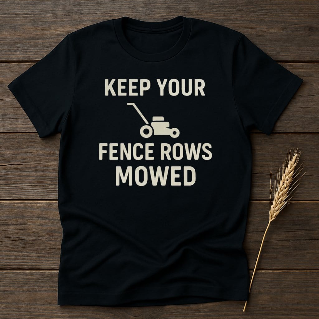 MyDesigns Physical Item S / Black Keep Your Fence Rows Mowed T-Shirt