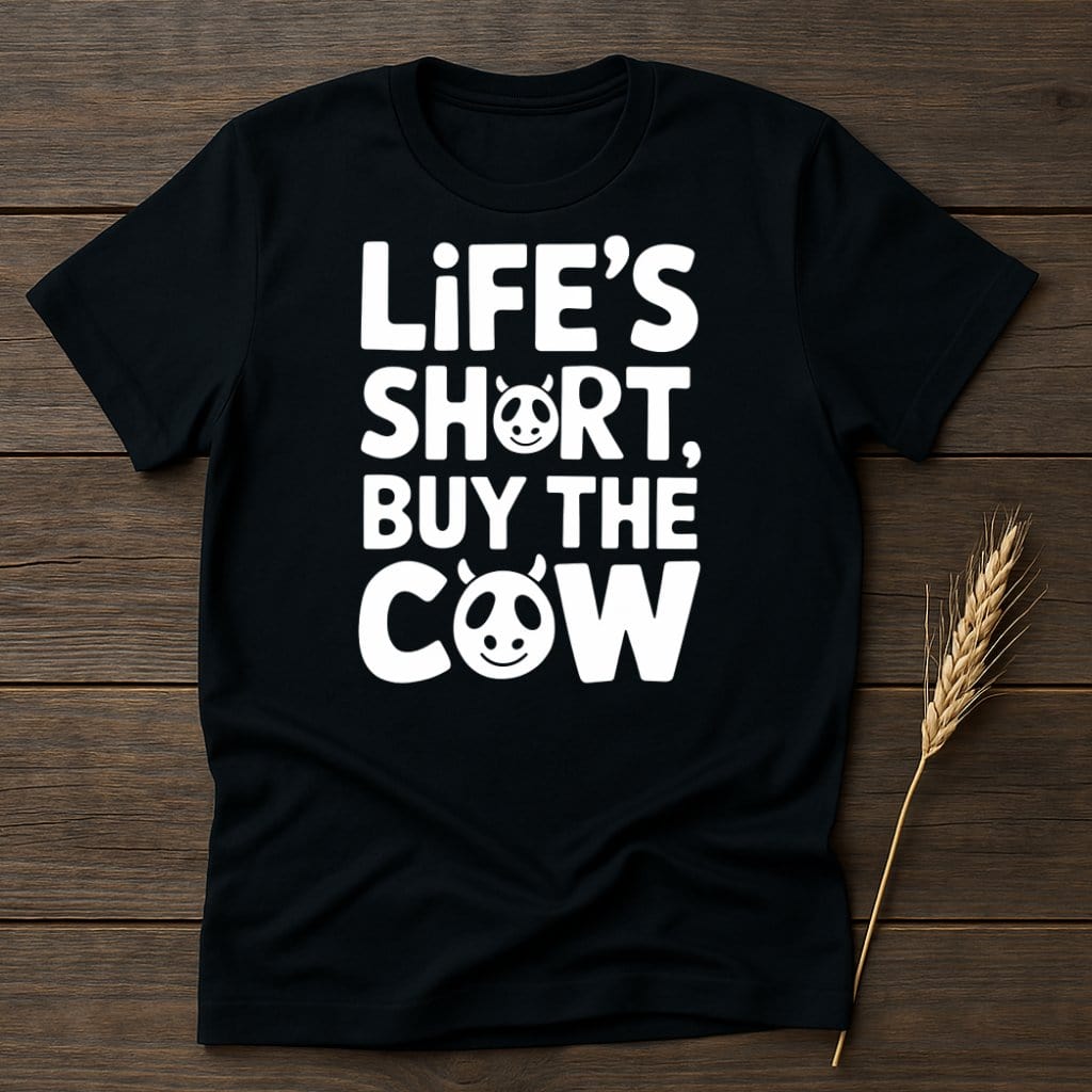 MyDesigns Physical Item S / Black Life's Short Buy The Cow T-Shirt