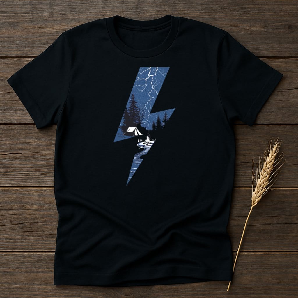 MyDesigns Physical Item S / Black Lightning Forest T-Shirts