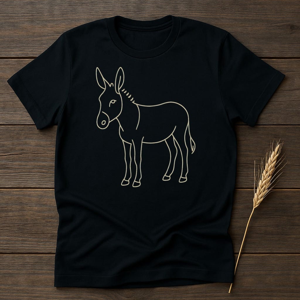 MyDesigns Physical Item S / Black Minimalist Donkey Outline T-Shirt