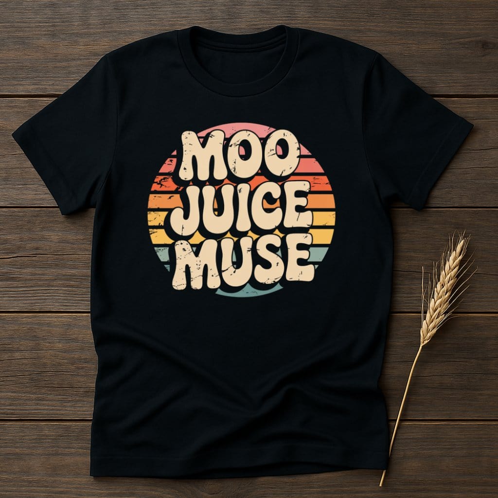 MyDesigns Physical Item S / Black Moo Juice Muse Retro T-Shirts