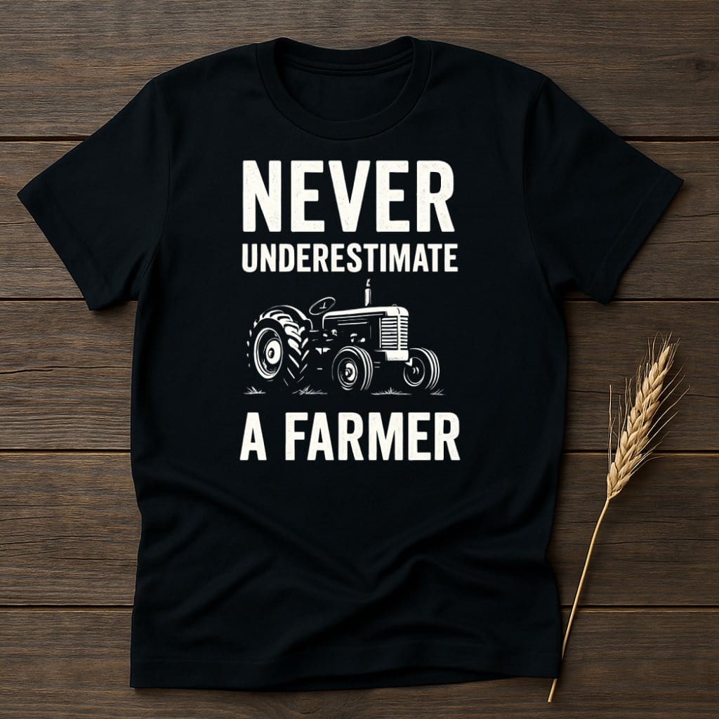 MyDesigns Physical Item S / Black Never Underestimate A Farmer T-Shirt