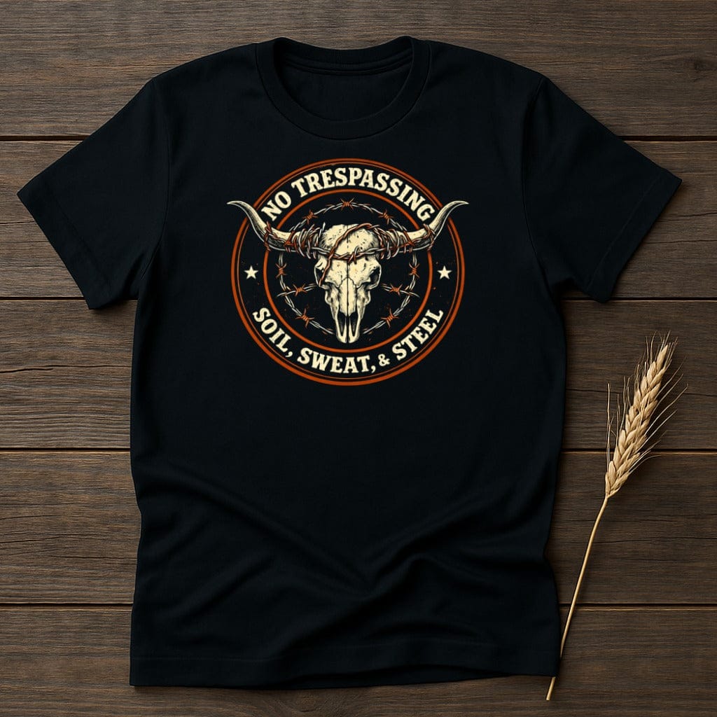 MyDesigns Physical Item S / Black No Trespassing Steel T-Shirt