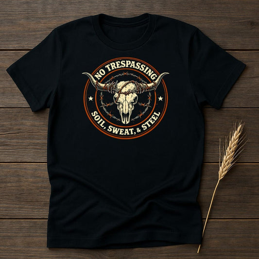 MyDesigns Physical Item S / Black No Trespassing Steel T-Shirt