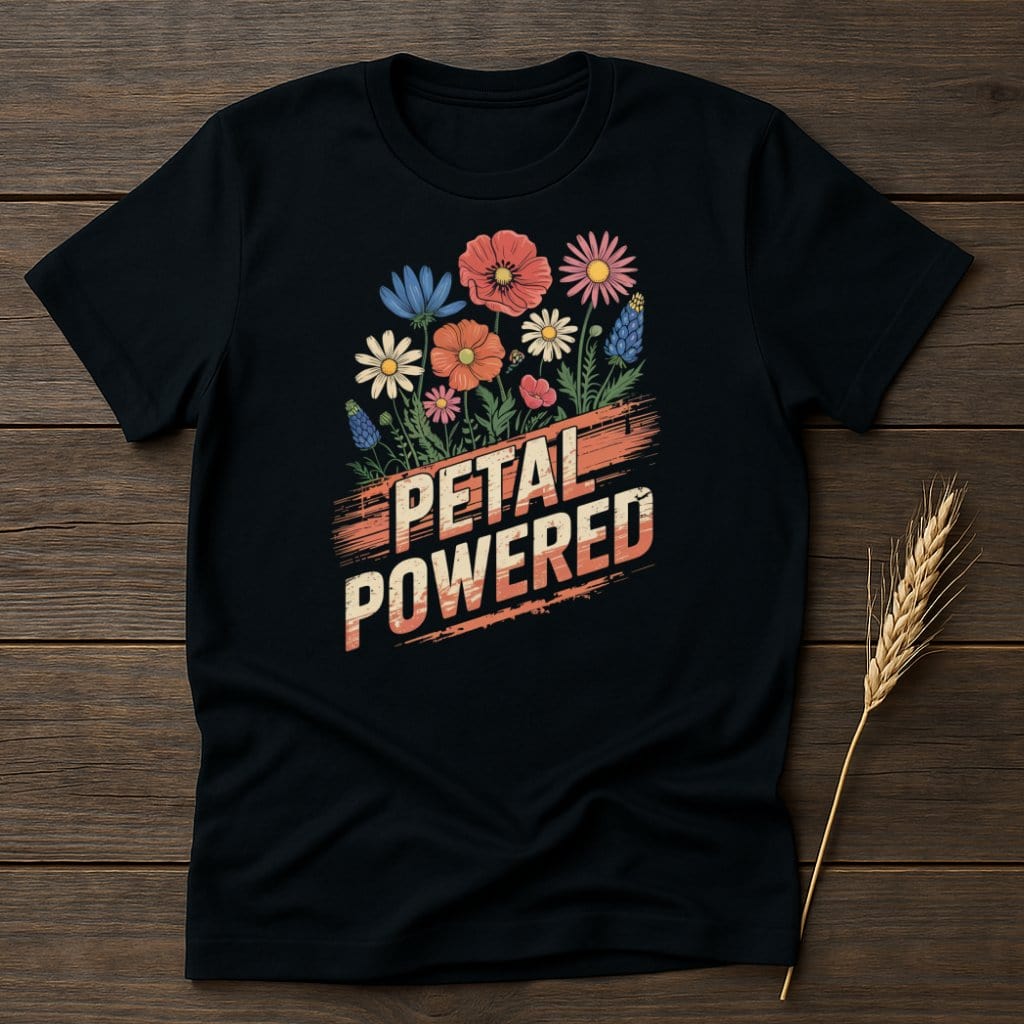MyDesigns Physical Item S / Black Petal Powered T-Shirt