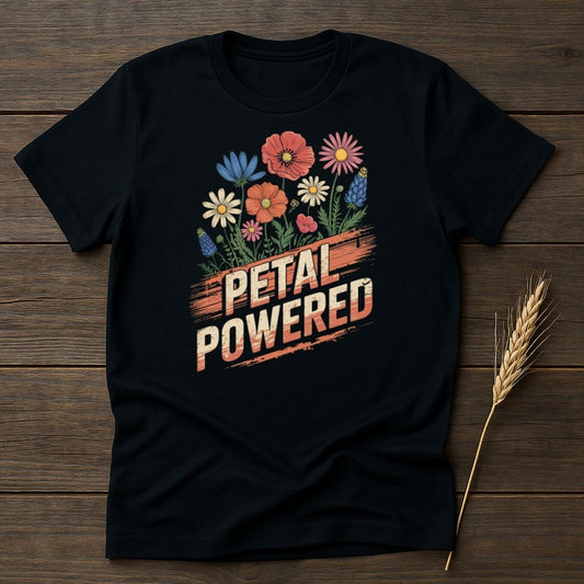 MyDesigns Physical Item S / Black Petal Powered T-Shirt