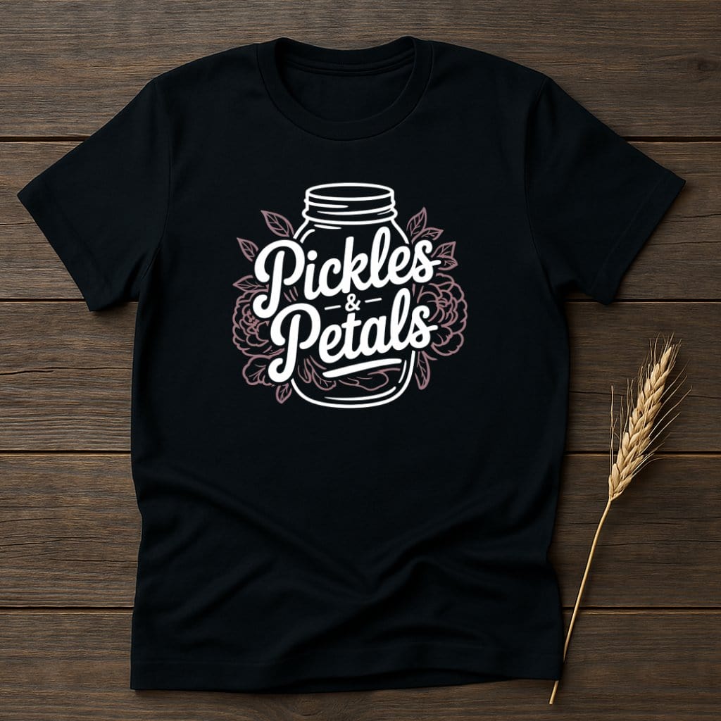 MyDesigns Physical Item S / Black Pickles and Petals T-Shirts
