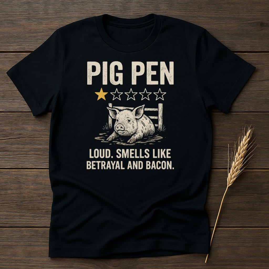 MyDesigns Physical Item S / Black Pig Pen Review T-Shirt
