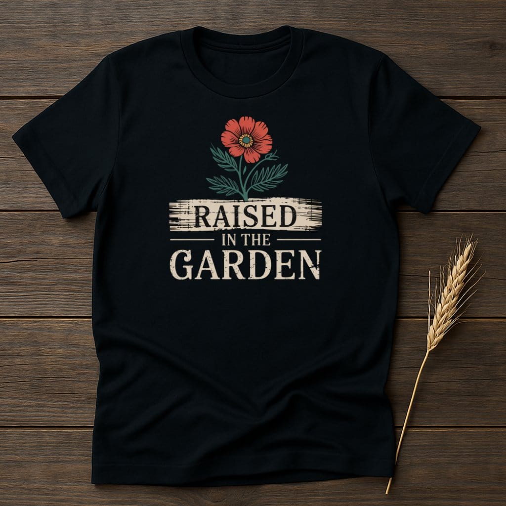 MyDesigns Physical Item S / Black Raised In The Garden Flower T-Shirt