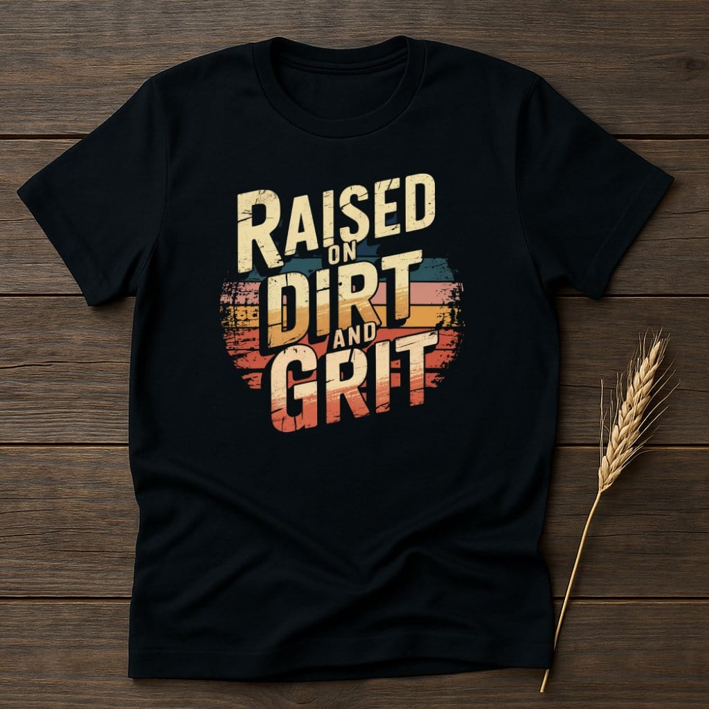 MyDesigns Physical Item S / Black Raised On Dirt And Grit Retro T-Shirts