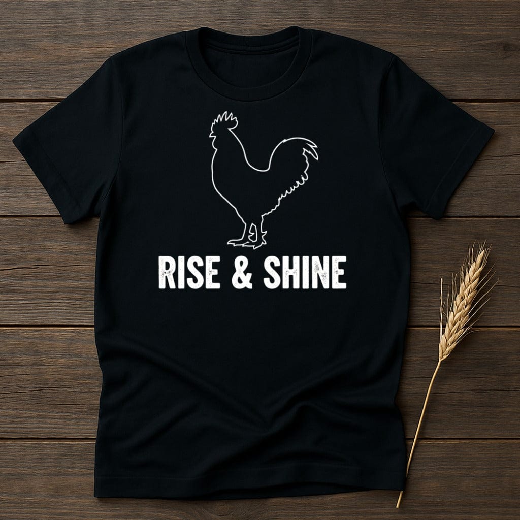 MyDesigns Physical Item S / Black Rise Shine With Chicken T-Shirt