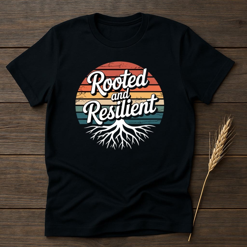 MyDesigns Physical Item S / Black Rooted and Resilient Retro T-Shirts