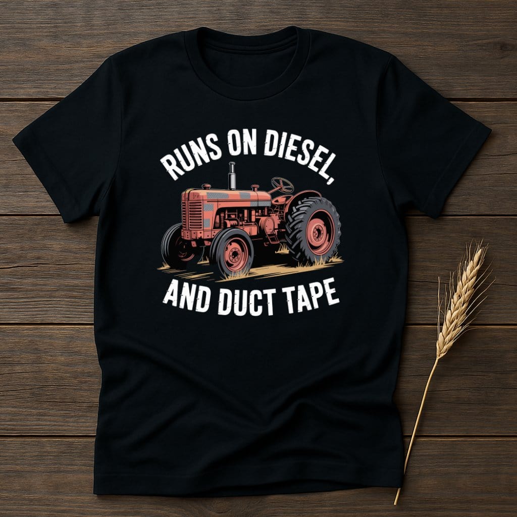 MyDesigns Physical Item S / Black Runs On Diesel and Duct Tape T-Shirt
