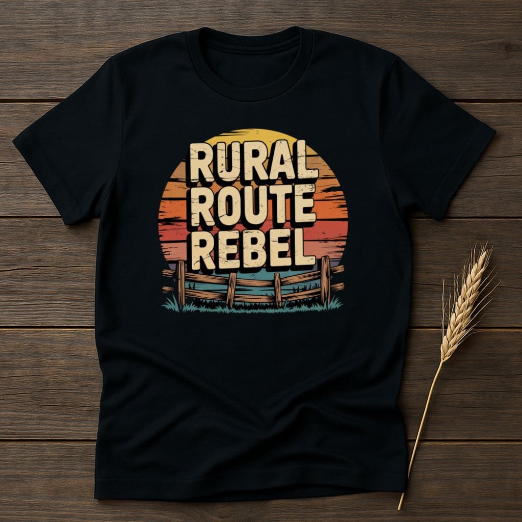 MyDesigns Physical Item S / Black Rural Route Rebel Retro T-Shirts