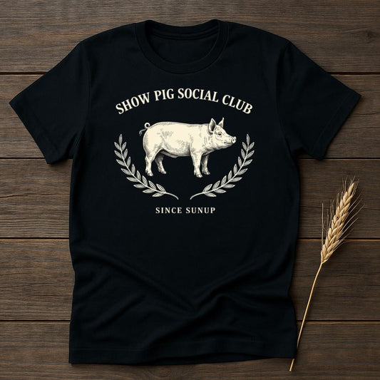 MyDesigns Physical Item S / Black Show Pig Social Club T-Shirt